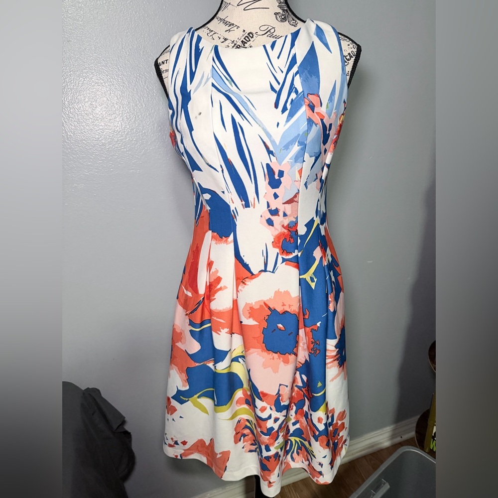 Julian Taylor New York Women’s Sleeveless Fit & Flare Dress Size 6 Abstract